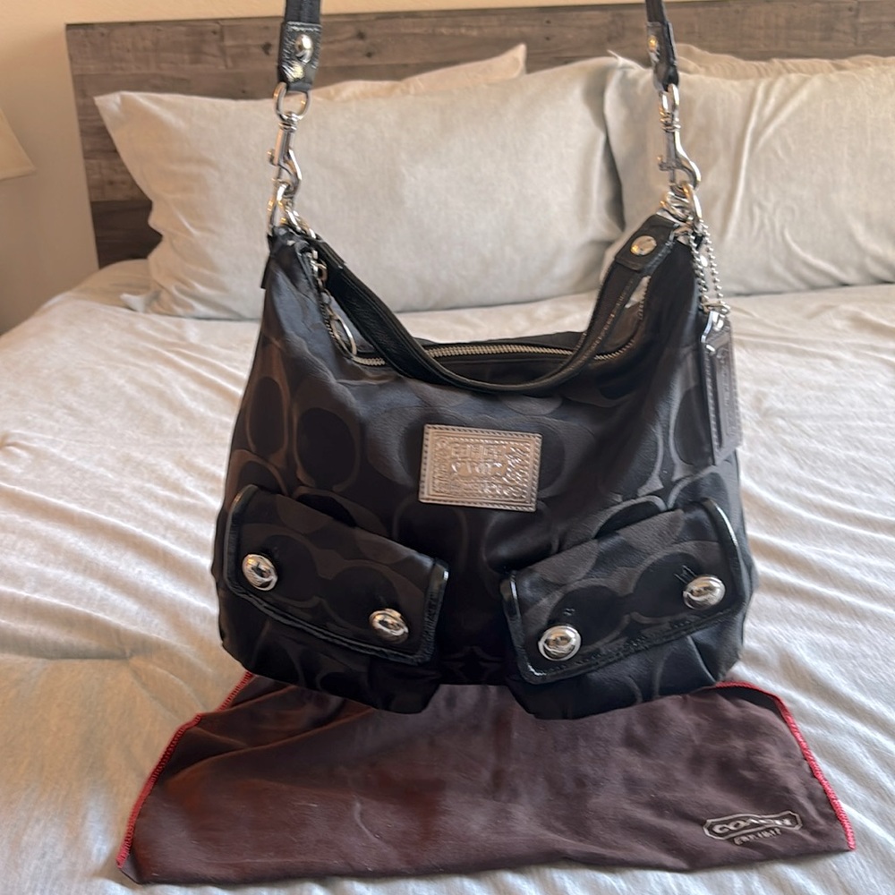 Coach Poppy Est. 1941 Black Shoulder Bag